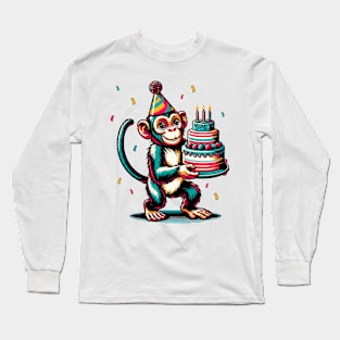 Birthday Monkey Long Sleeve T-Shirt